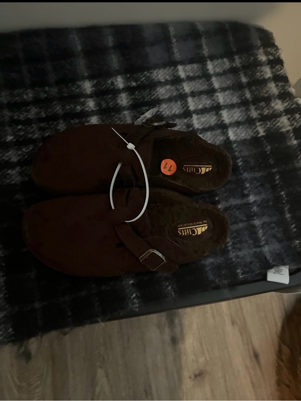 White Mountain Brown Suede Clog Mules with Buckle - Picture 2 of 6